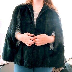 Cowhide black cape